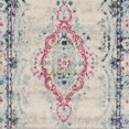 thumbnail image 6 of SAFAVIEH Madison Haven Floral Bordered Runner Rug, Light Grey/Fuchsia, 2' x 8', 6 of 7