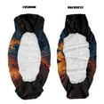 thumbnail image 5 of FKELYI Mule Bench Seat Cover 2 Pcs Set Vintage Fire Wolf Print Dustproof UTV Seat Cover Compatible with Kawasaki Mule 600/610 Anti-Scratch Seats Protector Decor, 5 of 7