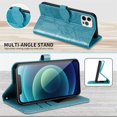 thumbnail image 6 of Compatible with iPhone 12 Pro Max Wallet Case Women Leather Flip with Wrist Strap Kickstand Magnetic Shockproof with Card Holder Protective Case for iPhone 12 Pro Max Life Tree Blue, 6 of 14