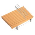 thumbnail image 1 of Perchas de madera maciza de loto para pantalones, perchas de madera de lujo para pantalones, perchas para pantalones vaqueros, perchas para faldas con clips, gancho antioxidante, paquete de 10, 1 of 5