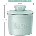 thumbnail image 2 of Butter Crock with Spreader, French Butter Keeper with Water Line for Counter, The Original Porcelain Butter Dish. Gift for Thanksgiving, Christmas and Mother’s Da,S.(Color: Blue), 2 of 6