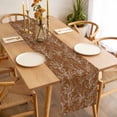 thumbnail image 3 of Burnt Orange Botanical Table Runner - 60 Inch Long Vintage Floral Plants Branch Cotton and Linen Blended Dress Scarves Farmhouse Table Runner for Kitchen Dining, Coffee Table, 13" x 60", 3 of 8
