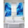 thumbnail image 5 of Watercolors Blue Printing Sheer Curtains 54 Inches Long 2 Panels Modrn Art Light Filtering Semi Sheer Window Curtains Drapes for Bedroom Living Room 52"x54", 5 of 7