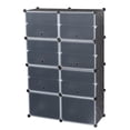 thumbnail image 4 of MINKUROW 7-Tier Portable 28 Pair Shoe Rack Organizer 14 Grids Tower Shelf Storage Cabinet Stand Expandable for Heels,Boots,Slippers,Black, 4 of 7