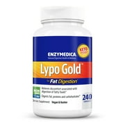 Enzymedica Lypo Gold, Digestive Enzymes for Fat Digestion, Offers Fast Acting Gas & Bloating Relief, 240 Count