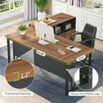 thumbnail image 5 of 63 inches Executive Desk and 47" lateral File Cabinet, L-Shaped Computer Desk Home Office Furniture with Drawers and Storage Shelves, 5 of 5