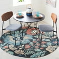 thumbnail image 2 of SAFAVIEH Jardin Stewart Floral Area Rug, Charcoal/Blue, 6' x 6' Round, 2 of 10