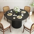 thumbnail image 6 of Wirrytor 47" Black Dining Room Table with Storage, Modern Round Table for 4, Kitchen table with 2-Layer Storage Shelves, Circle Dining Table, 6 of 8