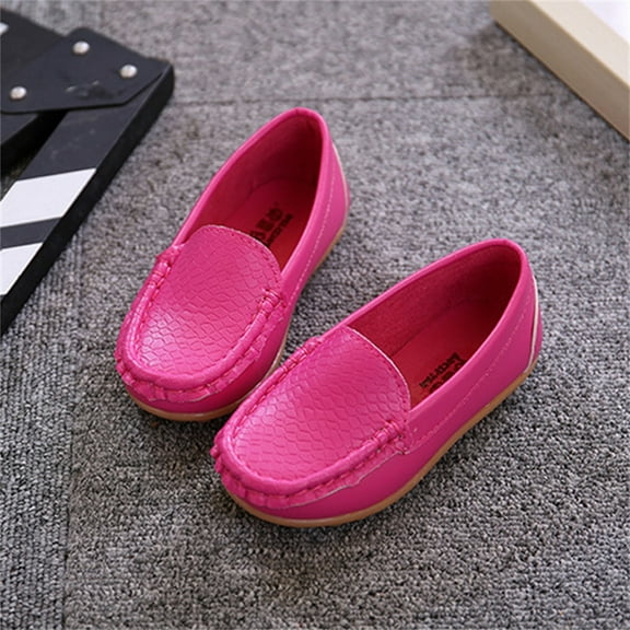 HUITKMM Toddler Little Kid Boys Girls Soft On Loafers Dress Flat Shoes Boat Shoes Casual Shoes 3