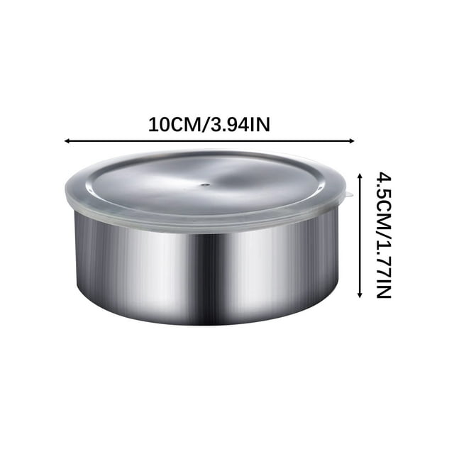 RKSTN A Crisper Five Piece Stainless Steel Fresh-Keeping Box with Lid, Circular Sealed Refrigerator, Fresh-Keeping Storage, Household Fresh-Keeping Box Kitchen Gadgets