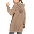thumbnail image 4 of Spazoro Toddler Girls Long Style Sweatshirts Hoodie, Long Sleeve Solid with Pocket Warm Sport Soft Pullover for Kids Girls Khaki Size 5 T, 4 of 9