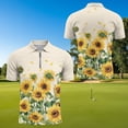 thumbnail image 3 of Aplkyhs Sunflower Matching Golf Shirts for Couple Lightweight His and Hers Golf Shirts Matching Moisture Wicking Mens Golf Shirt Breathable Fabric Suitable for Tennis Enthusiasts, 3 of 5