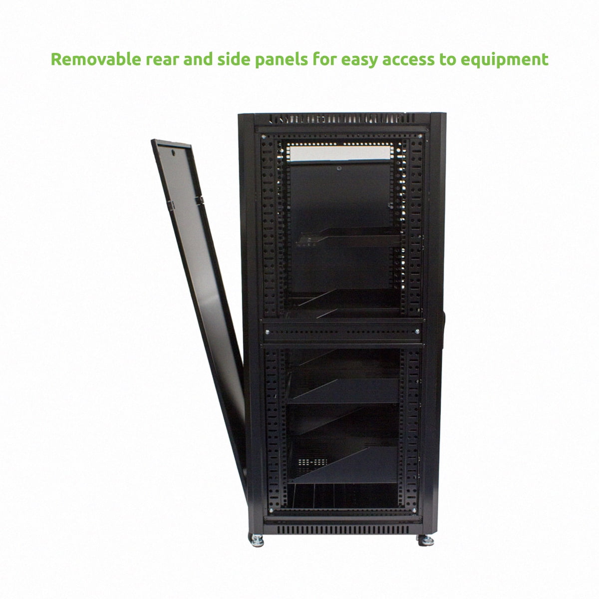 Navepoint 27u Steel Rack Audio Video A V Rack Locking Glass Door