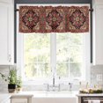 thumbnail image 5 of Red Vintage Valances for Windows Floral Pattern Ethnic Style Rod Pocket Curtain Valance Window Treatment Short Curtains for Kitchen Living Room, 42"x12", 5 of 5