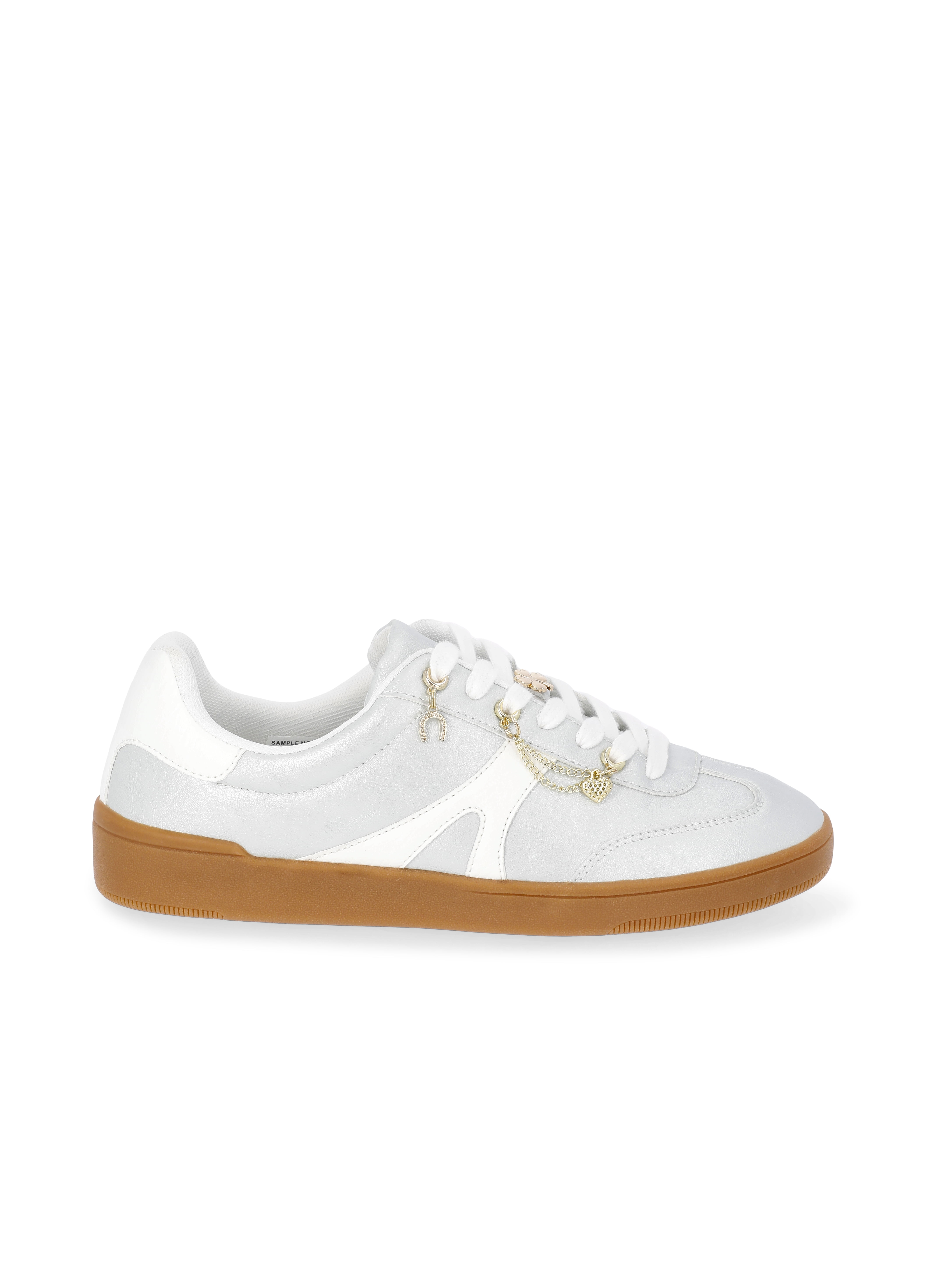 No Boundaries Women's Lace-Up Sport Sneakers with Charms