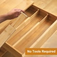thumbnail image 6 of Bamboo Drawer Dividers,12-17" Adjustable Kitchen Drawer Organizer for Clothes,4 Pack Expandable Drawer Organization Separators for Bedroom,Bathroom,Dresser and Office, 6 of 7