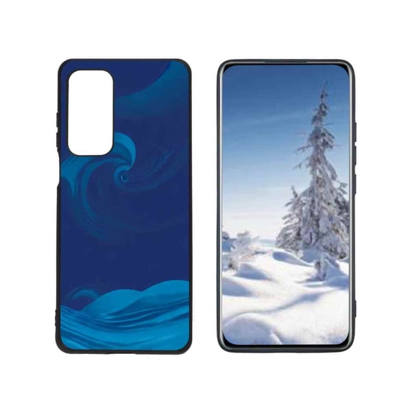 Blue-Wave-Aesthetic-Artwork-96 Phone Case, Degined for Motorola MOTO Edge 2021 Case Men Women, Flexible Silicone Shockproof Case for Motorola MOTO Edge 2021