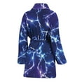 thumbnail image 2 of Blue And Purple Lightning Women Bathrobe One Size Univeral Fits Fashion Lightweight Plush Fleece Long Robe For Women, 2 of 3