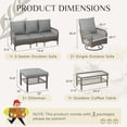 thumbnail image 2 of AECOJOY 3-Piece Rattan Patio Conversation Set with 2 Ottomans, and a Central Table, Dark Gray, 2 of 5