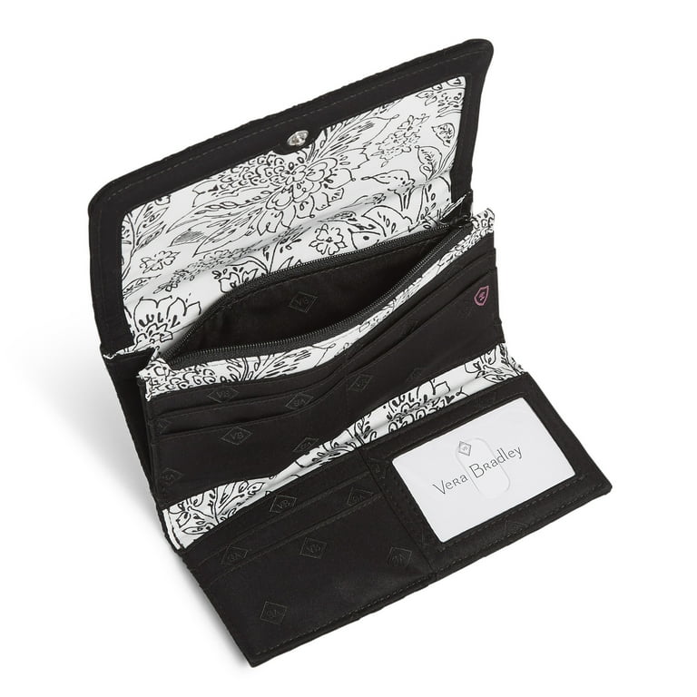 Vera Bradley Women s Microfiber RFID Trifold Clutch Wallet Classic Black