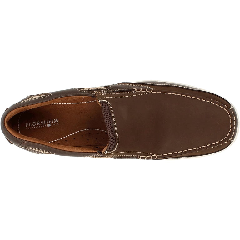 New in Box Florsheim Great Lakes Brown Leather Slip On Boat Shoe Men Sz. 12 Wide Great Lakes Moc Toe Slip On Men main image 3