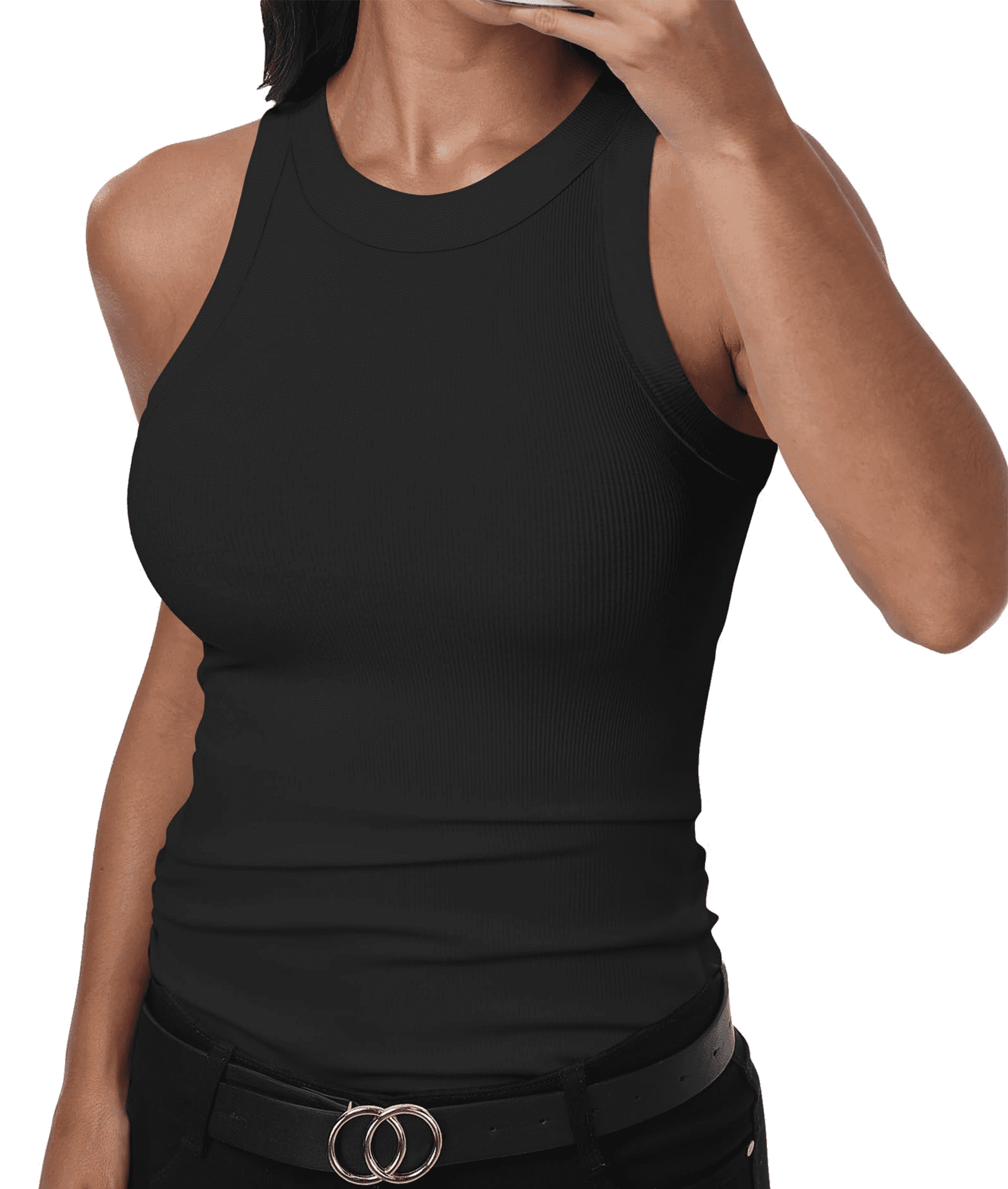 Women's Cottonique W12228 Latex Free Organic Cotton Racerback Tank