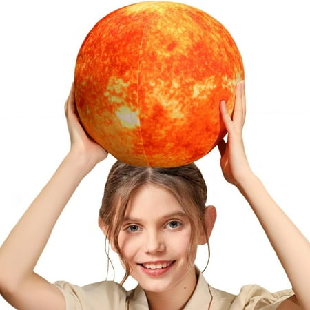 Ultra-ealistic 3D Planet,Moon,Earth,The Sun,Pillow Plush Toys,for Kids Teens Adults, for Teachers and Parents, Educational Toy Learning, 10.6 in (The Sun)