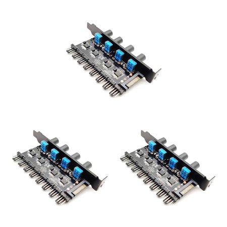 Computer Radiator Fans Splitter Decodeary 3pin/4pin Fan Hub Module Cooler Splitter Regulator Radiator ...