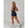 thumbnail image 5 of IBTOM CASTLE Workout Sets for Women Square Neck Halter Sports Bra High Waist Biker Shorts 2 Piece Gym Yoga Outfits M Blue, 5 of 7