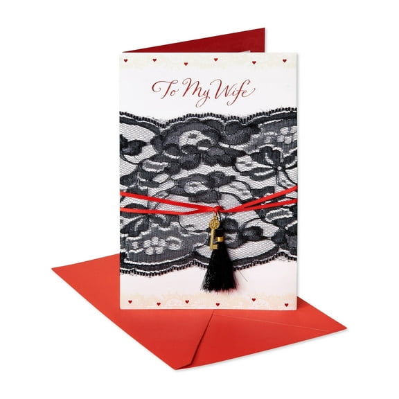 American Greetings Valentine's Day Card for Wife, Lace & Key (Who You Are)