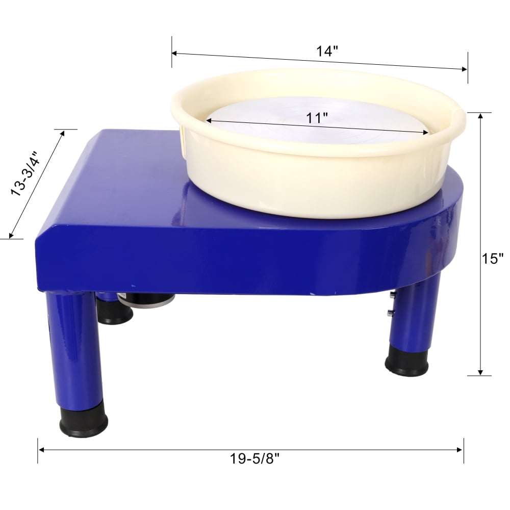 350W Electric Pottery Wheel Machine, 10 inch Ceramic Wheel with Foot Pedal Control, Detachable Basin and 16-Piece Tool Kit for Beginners