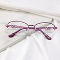 thumbnail image 4 of Women Purple Half Rimless Reading Glasses 4.00 Metal Presbyopic Glasses Anti-blue Light Readers 4.00 Strength, 4 of 5