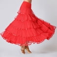 thumbnail image 2 of QHFBli Women's Cotton 5 Tiered A Line Pleated Maxi Skirt Long Boho Gypsy Dance Skirts, 2 of 4