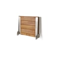 thumbnail image 4 of SlimLine Natural Teak Wood Wall Mount Folding Shower Seat Bench with Silver Frame, 4 of 5