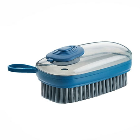 

Kitchen Cleaning Brush Press Out Refillable Automatic Liquid Soap Dish Bowl Pot Cleaning Brush Tool Blue