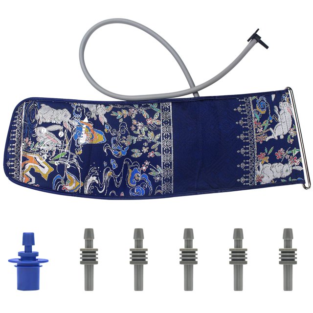 Manguito pequeño para presión arterial pediátrica/infantil (15-24 cm) con 6 conectores de presión arterial diferentes, compatible con casi todos los monitores de presión arterial (azul)