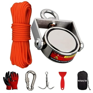 Magnetic Fishing Set, 300kg Strong Pulling Force Fishing Magnet, Neodymium  Ro Magnet Fishing With Double-sided Rings, For Retrieving In The Ri