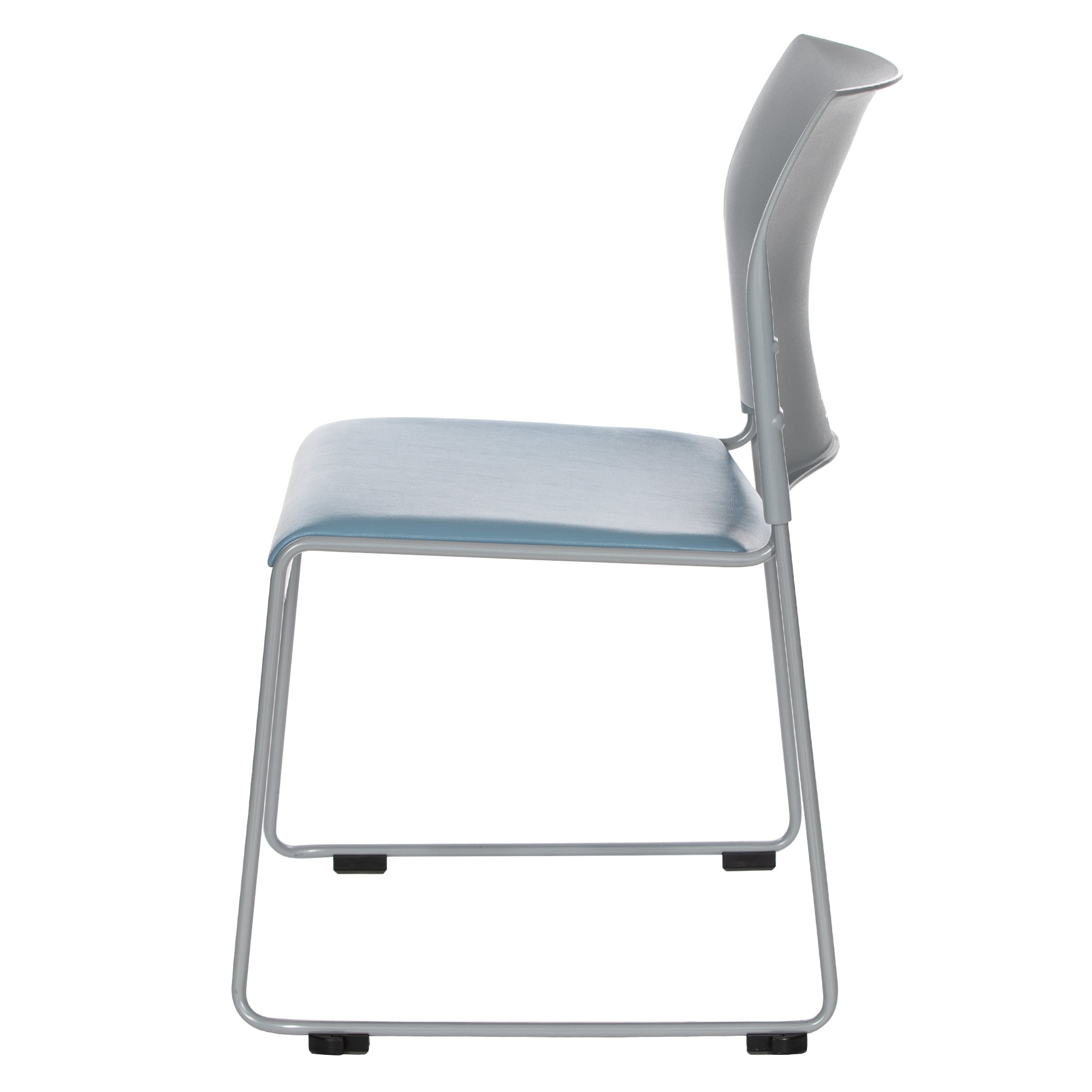 Hampden Furnishings Jody Collection Vinyl Padded Stack Chair, Grey/Blue, Pack of 2