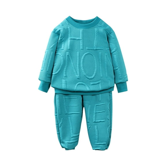 Cethrio Boys Cotton Outfit Sets, Long Sleeve Fall 2 Piece Sweatshirts and Sweatpants Sets Green Size 6