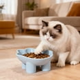 thumbnail image 4 of JGJJUGN Large Capacity Cat Food Bowl, Cute Elevated Pet Dish, Anti-Tip Feeding Bowl, Wide Shallow Design for Comfortable Eating, Safe Plastic Water Bowl, Perfect for Cats of All Sizes, 4 of 6