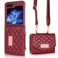 thumbnail image 2 of for Samsung Galaxy Z Flip 6 Case with Card Slots, [Crossbody Strap] [RFID Blocking] Women Girls PU Leather Wallet Case Lanyard Crossbody Bag Phone Case for Samsung Galaxy Z Flip 6,Red, 2 of 10