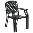thumbnail image 3 of vidaXL Stackable Patio Chairs Outdoor Seating Stacking Dining Chair Steel Black, 3 of 7