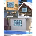 thumbnail image 2 of Outdoor TV Cover 30 to 32 Inch Weatherproof, Retro Boho Waterproof TV Screen Protector for Outside Decor with Zipper and Pocket 30"L x 19"H&nbsp; , Floral Pattern Aqua Blue White, 2 of 7