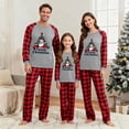 thumbnail image 2 of QIUOMBBP 2 Piece Christmas Family Matching Pajamas Sets Cute Xmas Graphic Long Sleeve Shirts Plaid Sleep Bottoms Holiday Outfits Gray, 2 of 6