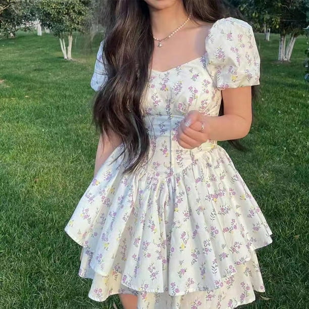 Dress Vestidos De Flores Cortos Juveniles Vestido Corto Con