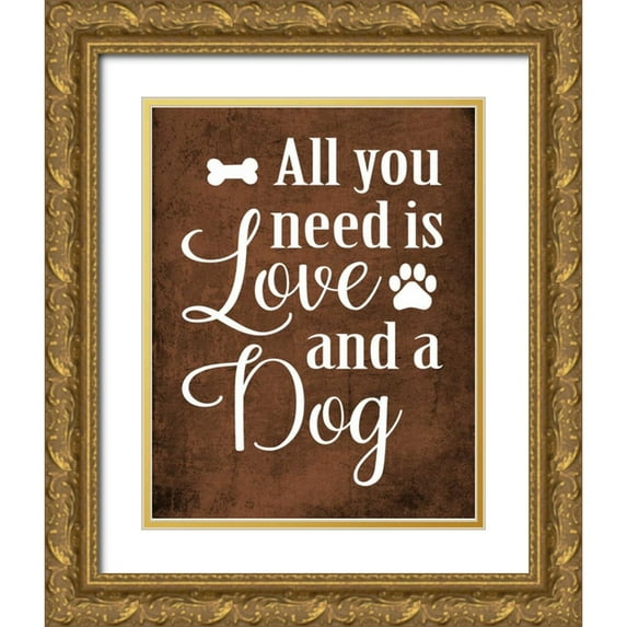 Robinson, Tamara 26x32 Gold Ornate Wood Framed with Double Matting Museum Art Print Titled - Dog Love