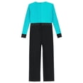 thumbnail image 5 of YUUMIN Kids Latin Tumbling Dance Leotard Full Length Jumpsuit Boys Gymnastics Skating Unitard Ballet Leotard Blue Green 8, 5 of 6