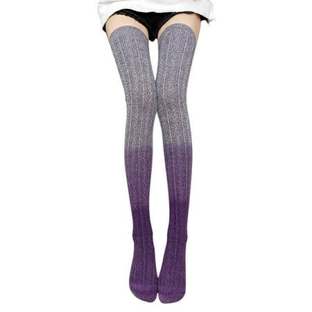 

Seyurigaoka Girls Knitted Stockings Autumn Ladies Gradient Color Knee Socks