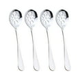 thumbnail image 1 of FRCOLOR small colander Stainless Steel Colander Set of 4 Creative Hollowout Serving Spoons for Western Food in Silver Color 4 Colanders,7.76"X1.97"X0.31", 1 of 5