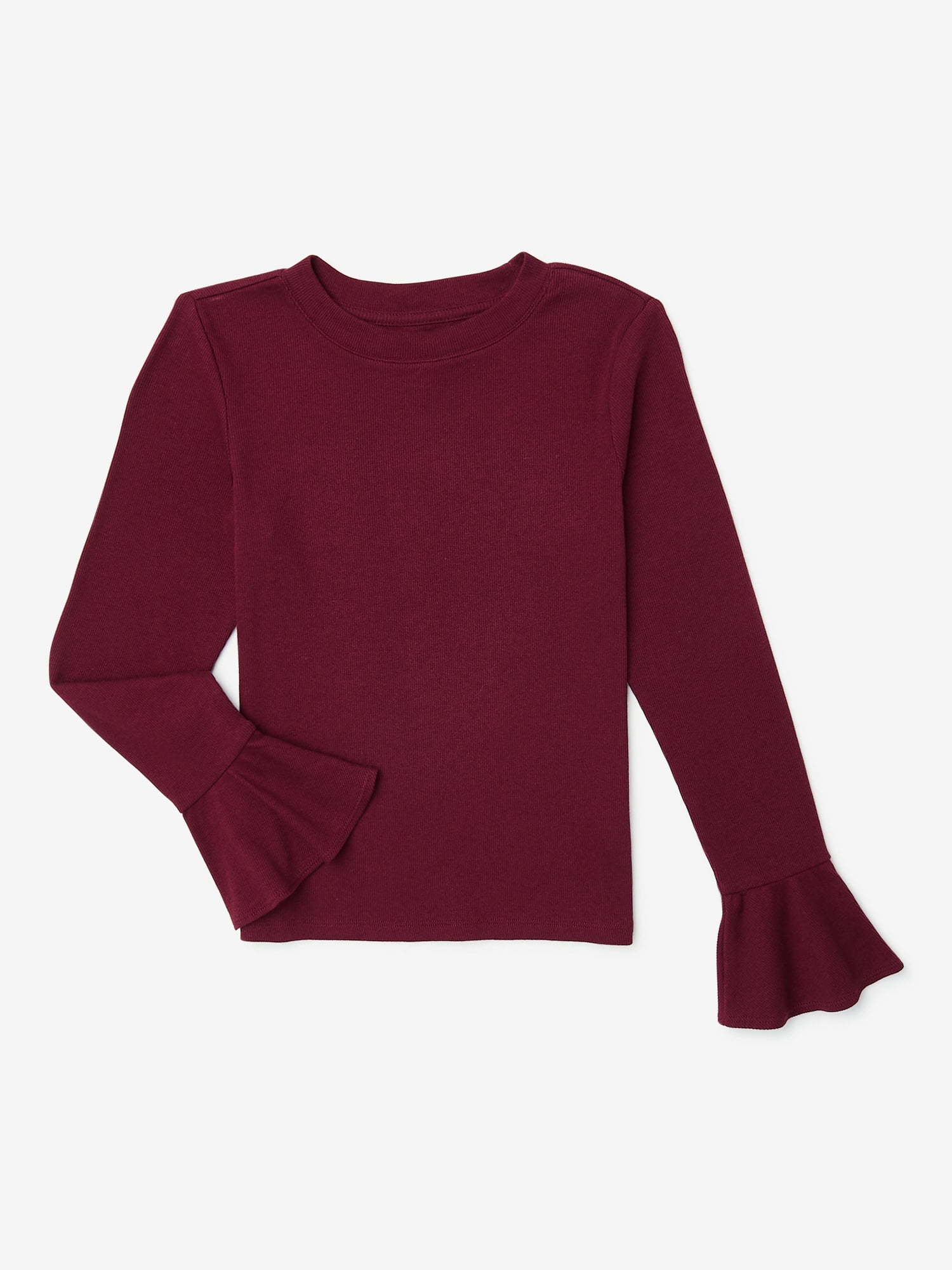 Free Assembly Girls Bell Sleeve Ribbed Top, Sizes 4-18